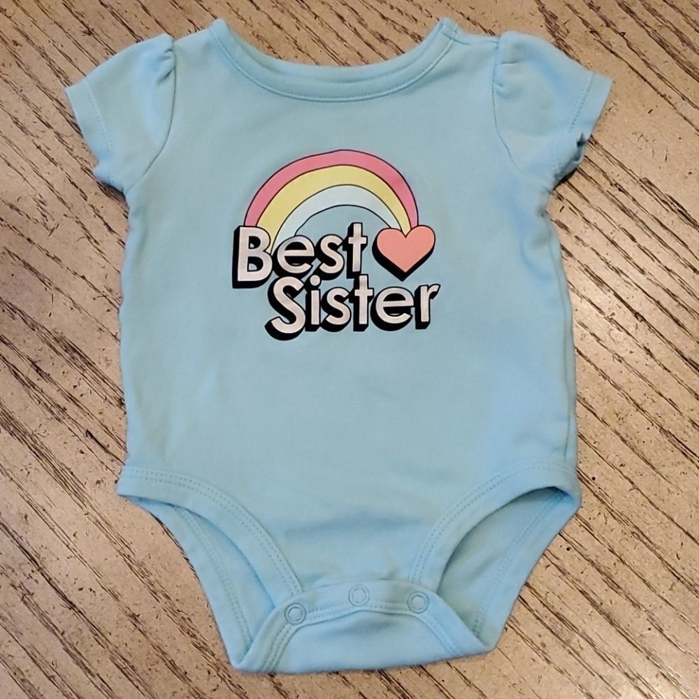 Carters girls 3 month best sister onsie.